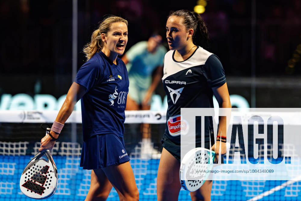 DÜSSELDORF, GERMANY - 10 OCTOBER 2026: Image shows the celebration of Ariana Sanchez Fallada (ESP) and Andrea Ustero Prieto (ESP) during CUPRA Germany Premier Padel P2 2026 Day 7: Semifinals at CASTELLO Düsseldorf on 10 10 2026 in Düsseldorf, Germany. Germany