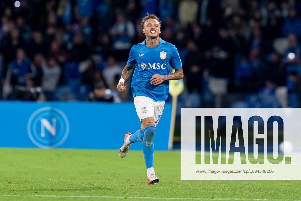 Napoli v Frosinone - Serie A Enilive Noa Lang of SSC Napoli celebrates after scoring second goal during the Serie A Enilive match between Napoli and Frosinone at Stadio Diego Armando Maradona on October 10, 2026 in Naples, Italy Naples Stadio Diego Armando Maradona Campania Italy