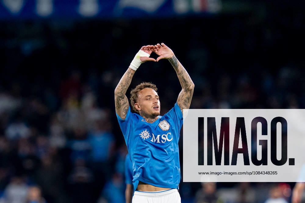 Napoli v Frosinone - Serie A Enilive Noa Lang of SSC Napoli celebrates after scoring second goal during the Serie A Enilive match between Napoli and Frosinone at Stadio Diego Armando Maradona on October 10, 2026 in Naples, Italy Naples Stadio Diego Armando Maradona Campania Italy