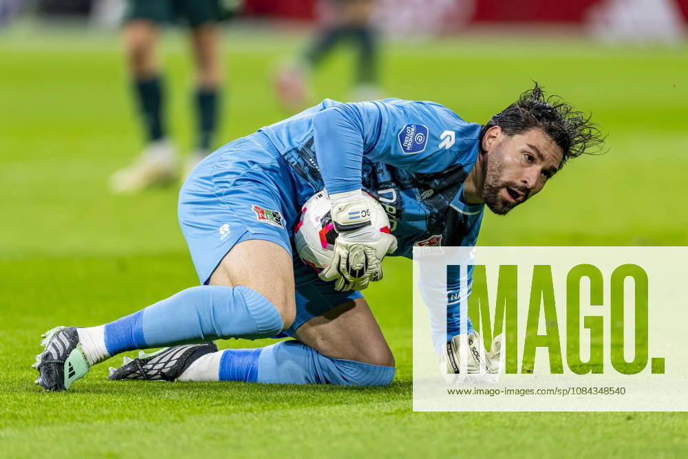 AMSTERDAM: NEC Nijmegen goalkeeper Gonzalo Crettaz during the Vriendenloterij Eredivisie match between Ajax and NEC at the Johan Cruijff ArenA on October 10, 2026, in Amsterdam, Netherlands. Photo by DeFodi Images