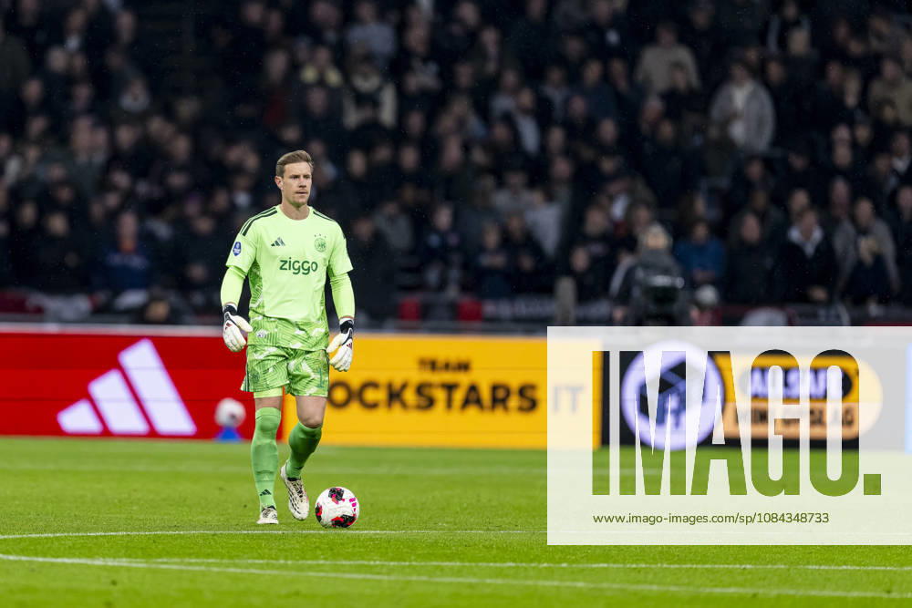 AMSTERDAM: AFC Ajax Amsterdam goalkeeper Marc ter Stegen during the Vriendenloterij Eredivisie match between Ajax and NEC at the Johan Cruijff ArenA on October 10, 2026, in Amsterdam, Netherlands. Photo by DeFodi Images