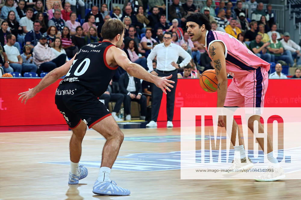 From left in a one-on-one matchup: Sebastian Brach (SBB Baskets Wolmirstedt), 10, Erol Ersek (MLP Academics Heidelberg), 11 GER BBL MLP Academics Heidelberg vs. SBB Baskets Wolmirstedt, Basketball Barmer 2, Basketball Bundesliga ProA, Matchday 4, 2026–2027 Season, October 10, 2026, GER, MLP Academics Heidelberg vs. SBB Baskets Wolmirstedt, Basketball Barmer 2 Basketball Bundesliga ProA Matchday 4, 2026–2027 season, October 10, 2026, Heidelberg