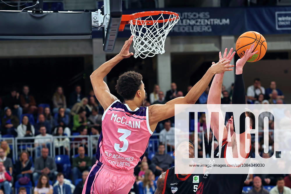 From left: Kevin McClain (MLP Academics Heidelberg), 03, Brock Gardner (SBB Baskets Wolmirstedt), 4 GER BBL MLP Academics Heidelberg SBB Baskets Wolmirstedt Basketball Barmer 2 Basketball Bundesliga ProA Matchday 4, 2026–2027 Season, October 10, 2026 GER MLP Academics Heidelberg SBB Baskets Wolmirstedt, Basketball Barmer 2 Basketball Bundesliga ProA Matchday 4, 2026–2027 Season, October 10, 2026, Heidelberg