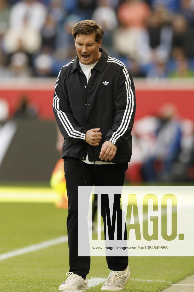 Coach Merlin Polzin of HSV in action during the Bundesliga match between TSG 1899 Hoffenheim and Hamburger SV at the PreZero Arena in Sinsheim, Germany, on October 10, 2026, Sinsheim, Germany, on October 10, 2026. DFB and DFL regulations prohibit any use of photographs as image sequences and or quasi-video,