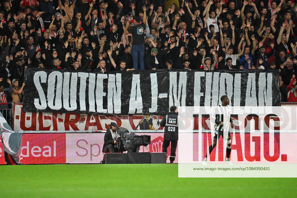 Stade Brestois 29 v Angers SCO - Ligue 1 McDonald s 2026 2027 Fans of Brest display a banner : Soutien a j-m-Furlan during Ligue 1 McDonald s match between Brest and Angers at Stade Francis-Le Ble on October 10, 2026 in Brest, France. Brest France