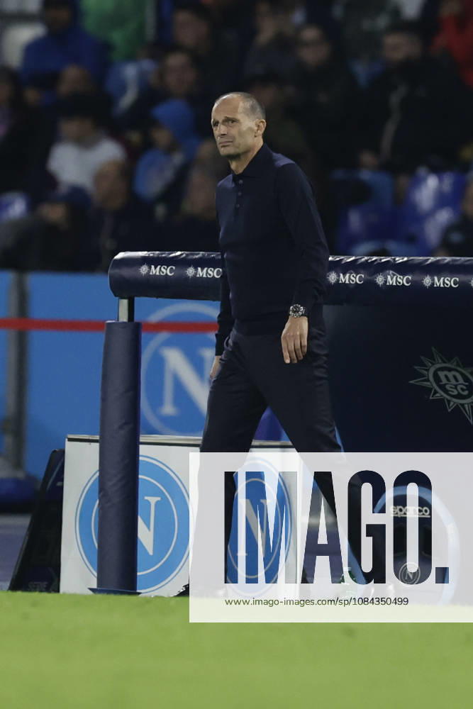 Serie a football match SSC Napoli vs Frosinone Napolis Italian coach Massimiliano Allegri during the Serie A football match between SSC Napoli vs Frosinone at the Diego Armando Maradona Stadium in Naples, southern Italy, on October 10, 2026. _BPH0183