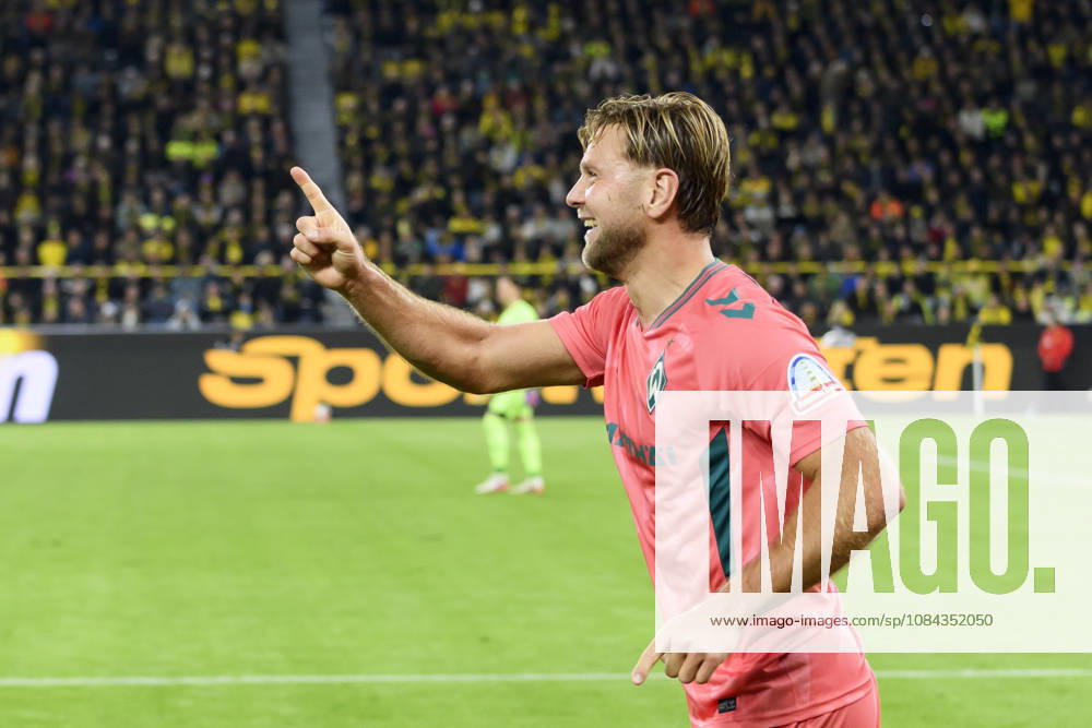 Niclas Fuellkrug of SV Werder Bremen celebrates his goal, which tied the score at 2–2, during the Bundesliga match between Borussia Dortmund and SV Werder Bremen at Signal Iduna Park on October 9, 2026, in Dortmund, Germany. Photo by Max Maiwald, DeFodi Images. Niclas Fuellkrug of SV Werder Bremen celebrates after scoring his team’s second goal during the Bundesliga match between Borussia Dortmund and SV Werder Bremen at Signal Iduna Park on October 9, 2026 in Dortmund, Germany. Photo by Max Maiwald, DeFodi Images. DFB and DFL regulations prohibit any use of photographs as image sequences and or quasi-video. Photo by Max Maiwald, DeFodi Images.