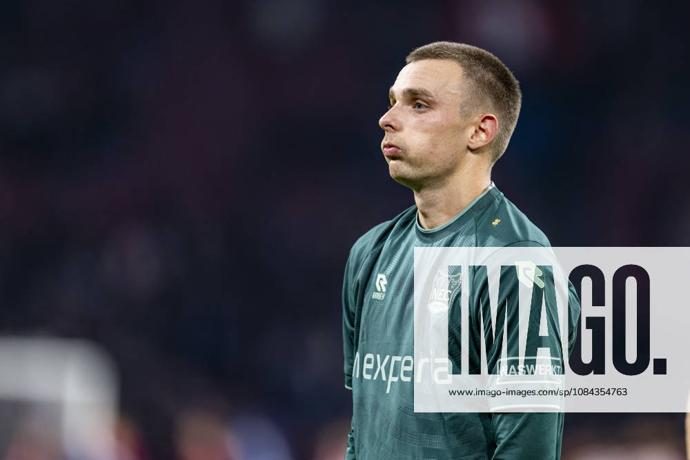 AMSTERDAM: NEC Nijmegen midfielder Darko Nejasmic during the Vriendenloterij Eredivisie match between Ajax and NEC at the Johan Cruijff ArenA on October 10, 2026, in Amsterdam, the Netherlands. Photo by DeFodi Images