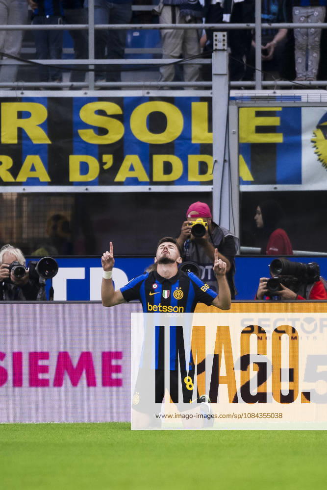 FC Internazionale v Parma Calcio - Serie A Petar Sucic of FC Internazionale celebrates after scoring the opening goal during the Serie A football match between FC Internazionale and Parma Calcio. Milan Italy