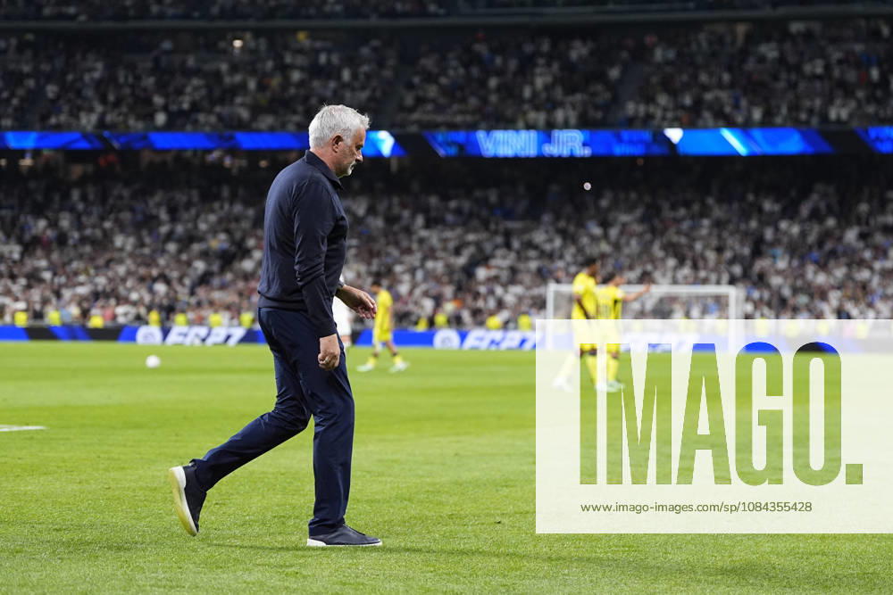 Jose Mourinho, head coach of Real Madrid CF, walks alone during the Spanish League, LaLiga EA Sports, football match between Real Madrid and Villarreal CF at Bernabeu stadium on October 10, 2026, in Madrid, Spain. Real Madrid V Villarreal CF - LaLiga EA Sports - ZUMAa181 20261010_zaa_a181_291