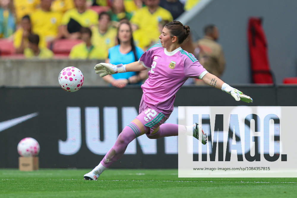 10th October 2026; Beira-Rio Stadium, Porto Alegre, Brazil; Friendlies Women Football, Brazil versus Argentina; Goalkeeper Lara Esponda of Argentina kicks the ball MaxxPeixoto