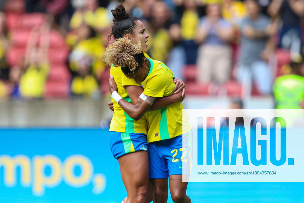 10th October 2026; Beira-Rio Stadium, Porto Alegre, Brazil; Friendlies Women Football, Brazil versus Argentina; Luany Rosa of Brazil celebrates his goal with Isabela Chagas in the 26th minute to go up 1-0 MaxxPeixoto