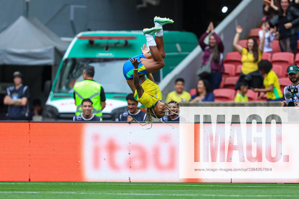 10th October 2026; Beira-Rio Stadium, Porto Alegre, Brazil; Friendlies Women Football, Brazil versus Argentina; Geyse Ferreira of Brazil celebrates his goal in the 38th minute to go up 2-0 MaxxPeixoto