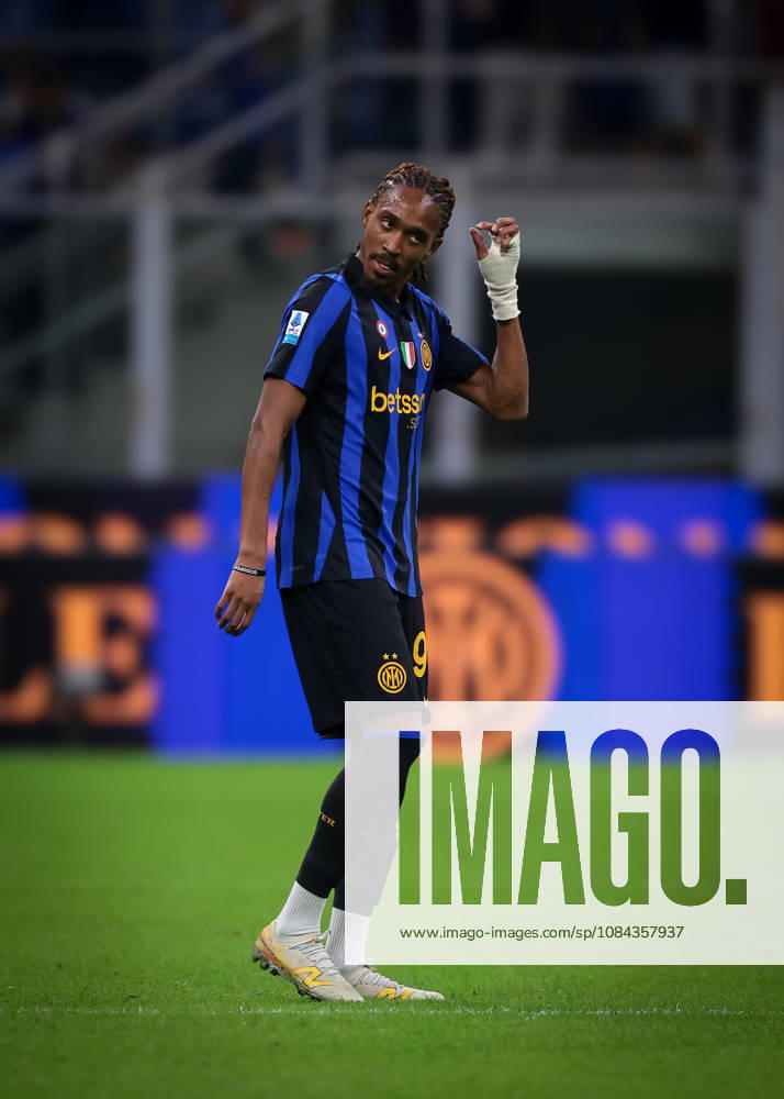FC Internazionale v Parma Calcio 1913 - Serie A - Season 2026-2027 Milan, Italy, 10th October 2026. Djed Spence of FC Internazionale reacts following the FC Internazionale vs Parma Calcio 1913 Serie A match at Giuseppe Meazza, Milan. Picture credit should read: Jonathan Moscrop Milan Stadio Giuseppe Meazza Italy
