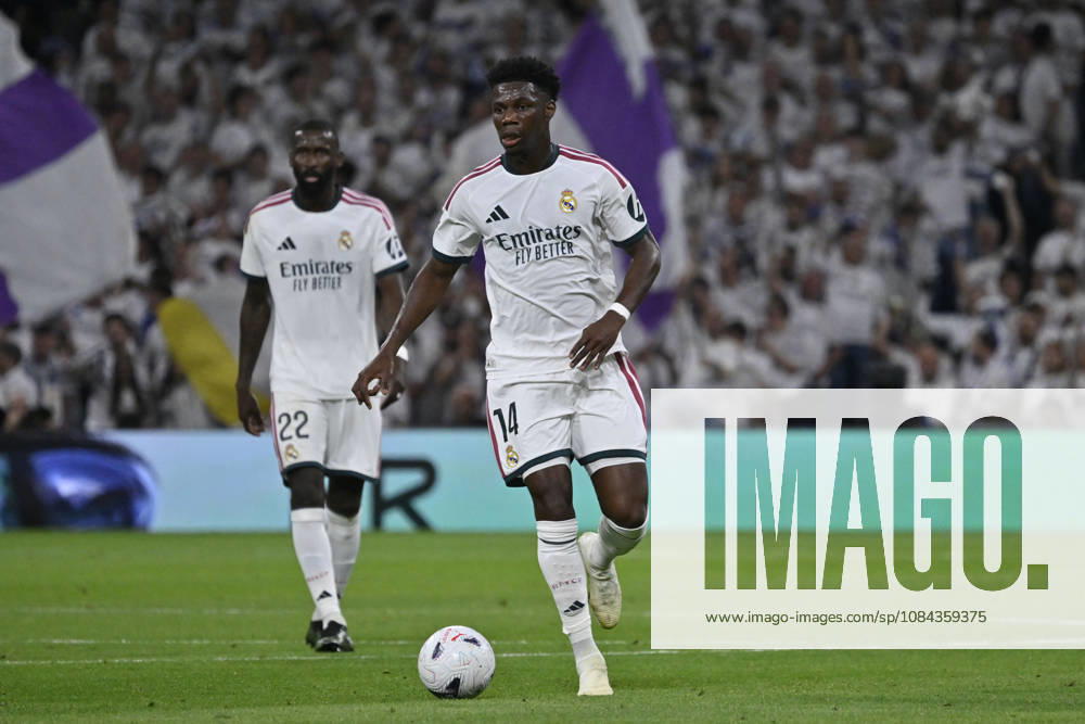 14 AURELIEN TCHOUAMENI of Real Madrid CF in action during the match on Matchday 8 of the 2026-27 National League First Division Championship between REAL MADRID C.F. and VILLARREAL CF, played at the Bernabeu Stadium on October 10, 2026, in Madrid, Spain. REAL MADRID C.F. Vs. VILLARREAL CF - 2026 27 National League First Division Championship 10.10.26 - ZUMAc312 20261010_zsp_c312_185