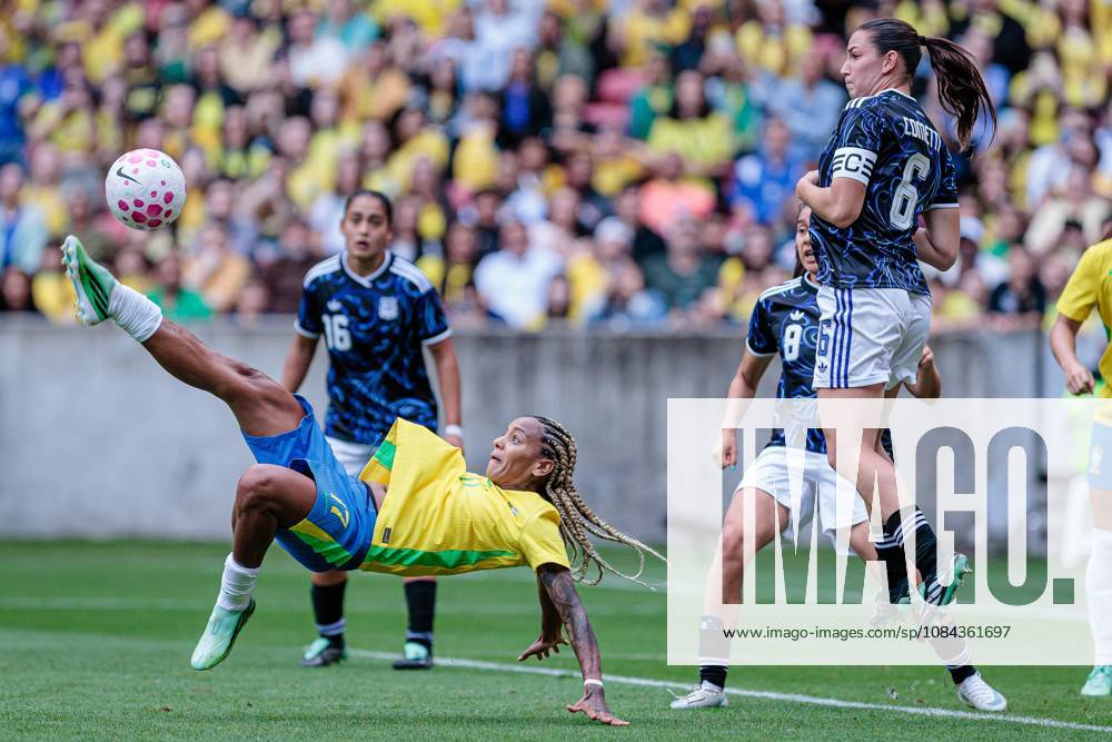 Match between Brazil and Argentina friendly 2026 Porto Alegre (RS), 10 10 2026 - Friendly match Women s national team, Nationalteam Brazil vs Argentina - Geise scores and celebrates her goal in the match between Brazil and Argentina, valid for the 2026 friendly match held at the Beira Rio stadium, in the city of Porto Alegre, on the afternoon of this Saturday, October 10, 2026. Credit: Wellington Rosa PHD Press TheNews2.(Foto: Phd Press Thenews2 imago images) SPO