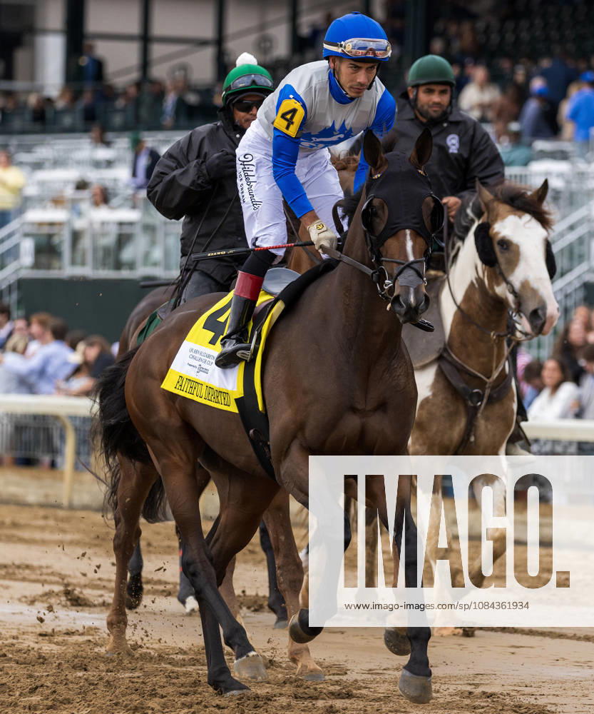 HORSE RACING 2026: QEII GI Day Keeneland OCT 10 October 10, 2026, Lexington, Ky, USA: Faithful Departed (4) ridden by Jose Ortiz in the post parade for the Queen Elizabeth II Challenge Cup on QEII GI Day on October 10, 2026. Candice Chavez Eclipse Sportswire CSM(Credit Image: Â {Serial Cal Media) Lexington Ky USA