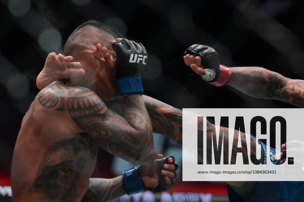 ANDRE FILI defeats KAI KAMAKA III by KO, Round 2, :22 during UFC Fight Night night the Meta APEX in Las Vegas. UFC Fight Night: Andre Fili Defeats Kai Kamaka III By KO - ZUMAo117 20261010_zsp_o117_007