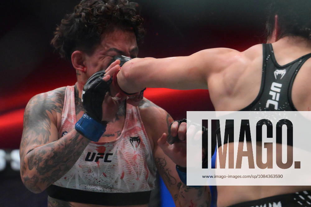 LOOPY GODINEZ defeats KETLEN SOUZA by unanimous decision (29-28, 29-28, 29-28) during UFC Fight Night night the Meta APEX in Las Vegas. UFC Fight Night: Loopy Godinez Defeats Ketlen Souza By Unanimous Decision. - ZUMAo117 20261010_zsp_o117_016