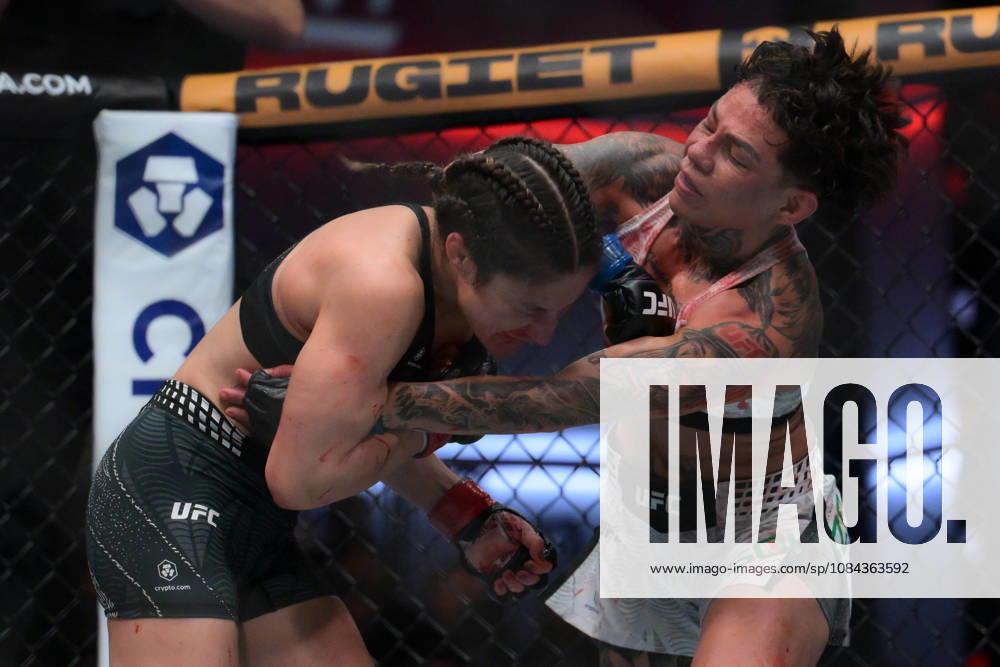 LOOPY GODINEZ defeats KETLEN SOUZA by unanimous decision (29-28, 29-28, 29-28) during UFC Fight Night night the Meta APEX in Las Vegas. UFC Fight Night: Loopy Godinez Defeats Ketlen Souza By Unanimous Decision. - ZUMAo117 20261010_zsp_o117_017