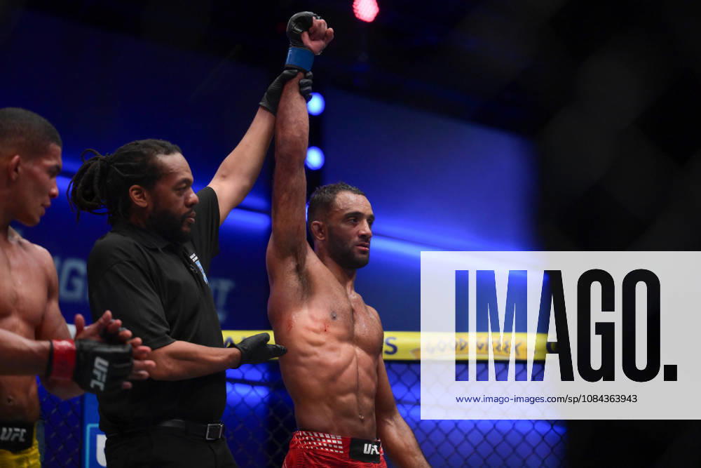 JAI HERBERT defeats MATHEUS CAMILO by unanimous decision (29-28, 29-28, 29-28) during UFC Fight Night night the Meta APEX in Las Vegas. UFC Fight Night: Co-Main Event: Jai Herbert Defeats Matheus Camilo By Unanimous Decision. - ZUMAo117 20261010_zsp_o117_019