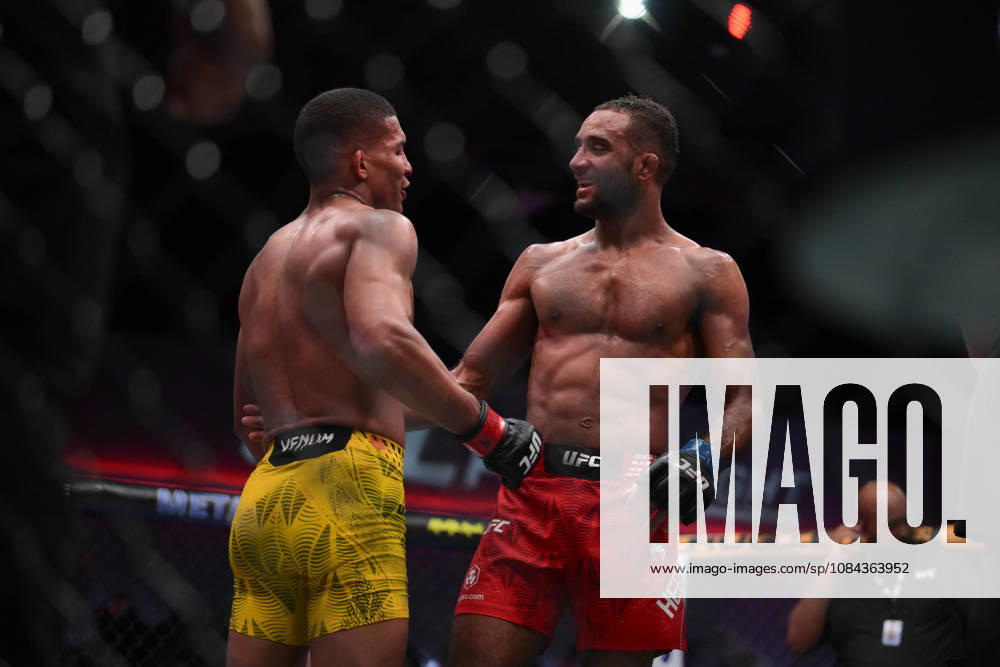 JAI HERBERT defeats MATHEUS CAMILO by unanimous decision (29-28, 29-28, 29-28) during UFC Fight Night night the Meta APEX in Las Vegas. UFC Fight Night: Co-Main Event: Jai Herbert Defeats Matheus Camilo By Unanimous Decision. - ZUMAo117 20261010_zsp_o117_024