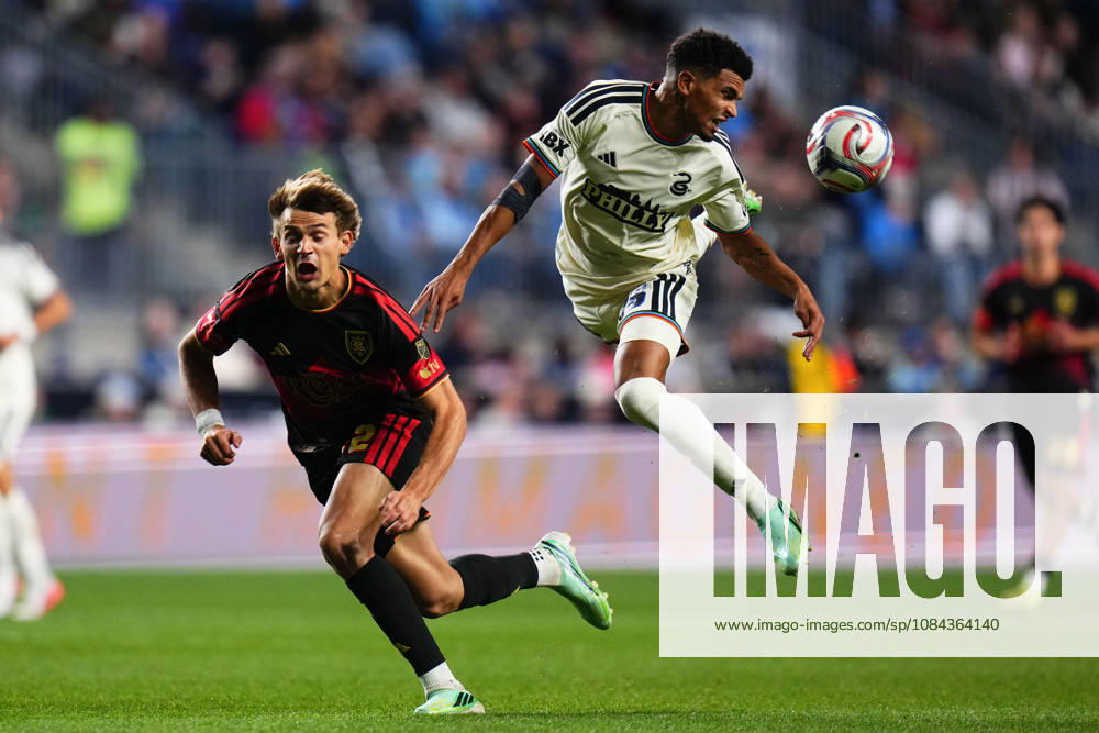 Philadelphia Union Defender Nathan Harriel (26) heads the ball during the second half of an MLS, Fussball Herren, USA match against Real Salt Lake at Subaru Park in Chester, Pennsylvania. CSM Chester United States of America - ZUMAc04_ 20261010_zma_c04_285