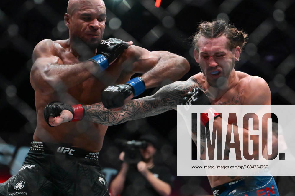BRENDAN ALLEN defeats CHRISTIAN LEROY DUNCAN by submission (rear-naked choke) at 2:46 of Round 5 during UFC Fight Night night the Meta APEX in Las Vegas. Las Vegas USA - ZUMAo117 20261010_zsp_o117_035
