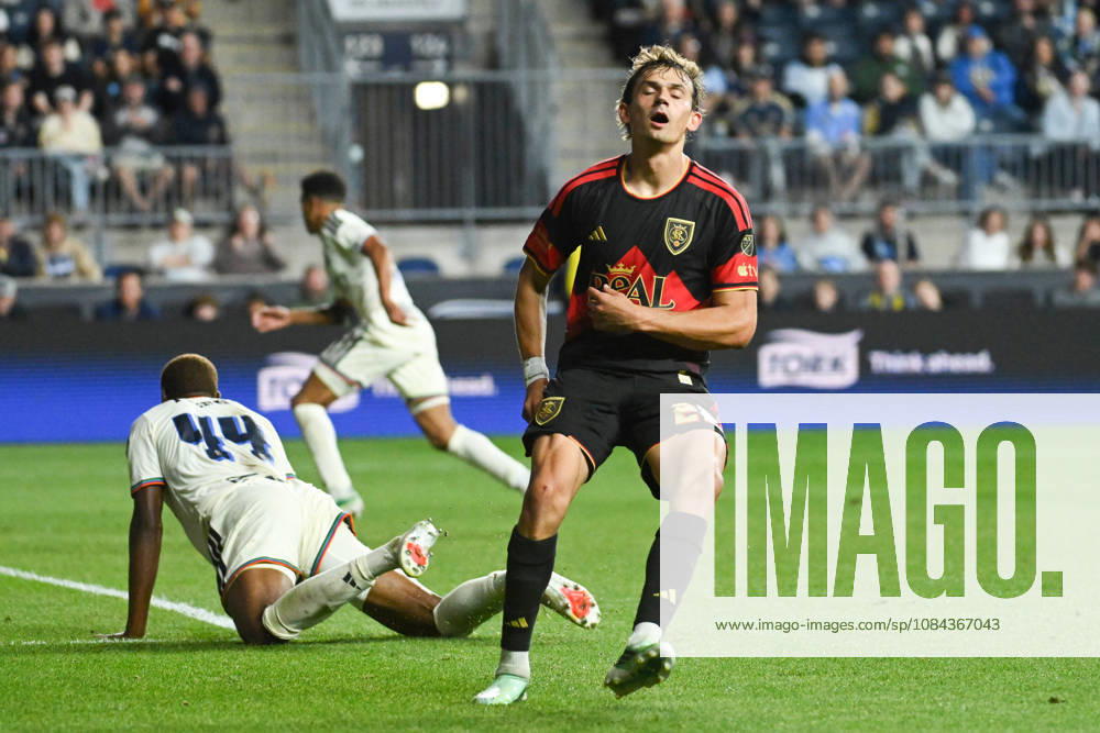 Philadelphia Union Vs Real Salt Lake - October 10, 2026 Zach Booth 23 of Real Salt Lake reacts to a missed shot during the Major League Soccer 2026 match between Philadelphia Union and Real Salt Lake at Subaru Park in Chester, Pennsylvania, United States, on October 10, 2026. Philadelphia United States