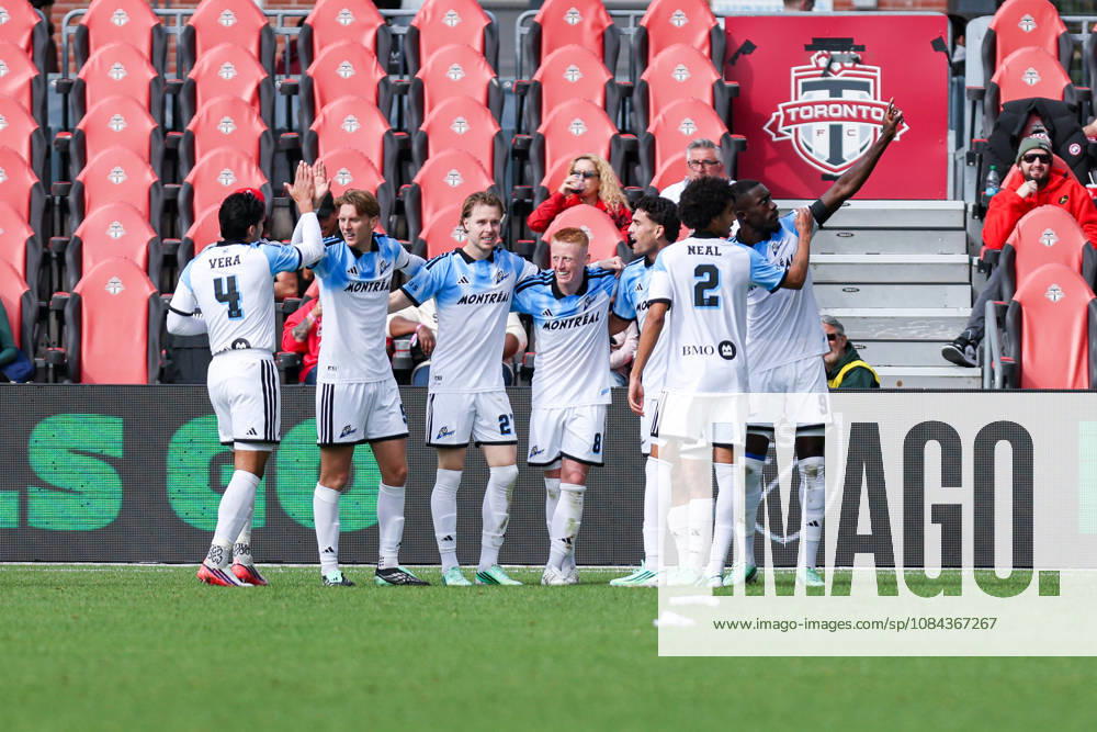 Toronto FC v CF Montreal Daniel Rios 14 of CF Montreal celebrates a goal with teammates during a Major League Soccer game between Toronto FC and CF Montreal at BMO Field in Toronto, Ontario, Canada, on October 10, 2026. Toronto Ontario Canada