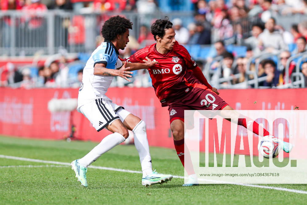 Toronto FC v CF Montreal Daniel Salloi 20 of Toronto FC (R) controls the ball during a Major League Soccer game between Toronto FC and CF Montreal at BMO Field in Toronto, Ontario, Canada, on October 10, 2026. Toronto Ontario Canada
