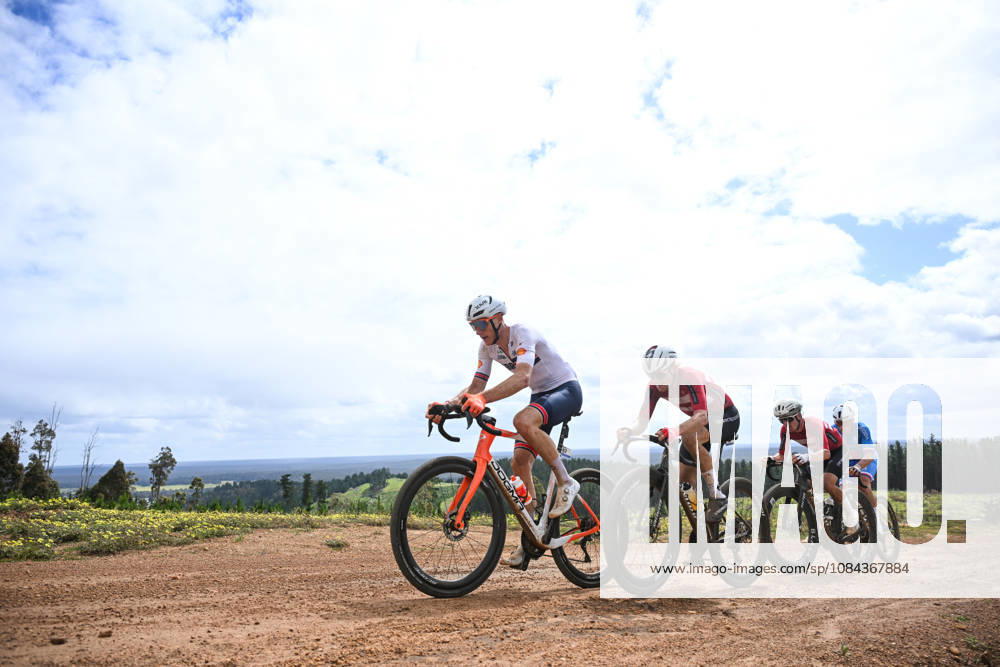 2026 UCI Gravel World Championships Picture by Zac Williams SWpix.com - 11 10 2026 - Cycling - 2026 UCI Gravel World Championships - Nannup, Western Australia, Australia - Mens Elite - Connor Swift (Great Britain), Mads Würtz Schmidt (Denmark), Magnus Bak Klaris (Denmark), Martin Stosek (Czechia)