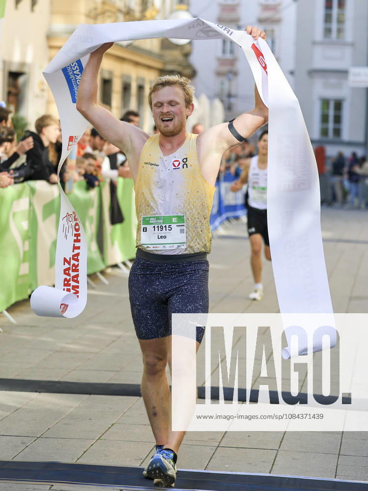 RUNNING - Graz Marathon 2026 GRAZ,AUSTRIA,11.OCT.26 - RUNNING - Graz Marathon. Image shows the rejoicing of Leo Holper. GEPAxpictures xWolfgangxGrebien
