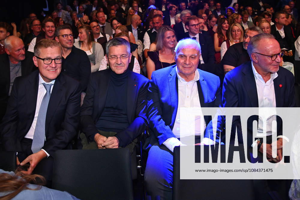 From left: Jan Christian DREESEN, CEO of FCB; Herbert HAINER, President of Bayern Munich; Uli HOENESS, Honorary President of Bayern Munich; Karl-Heinz RUMMENIGGE, former Chairman of the Executive Board; Bavarian Sports Award 2026 at BMW Welt; Red Carpet on October 10, 2026