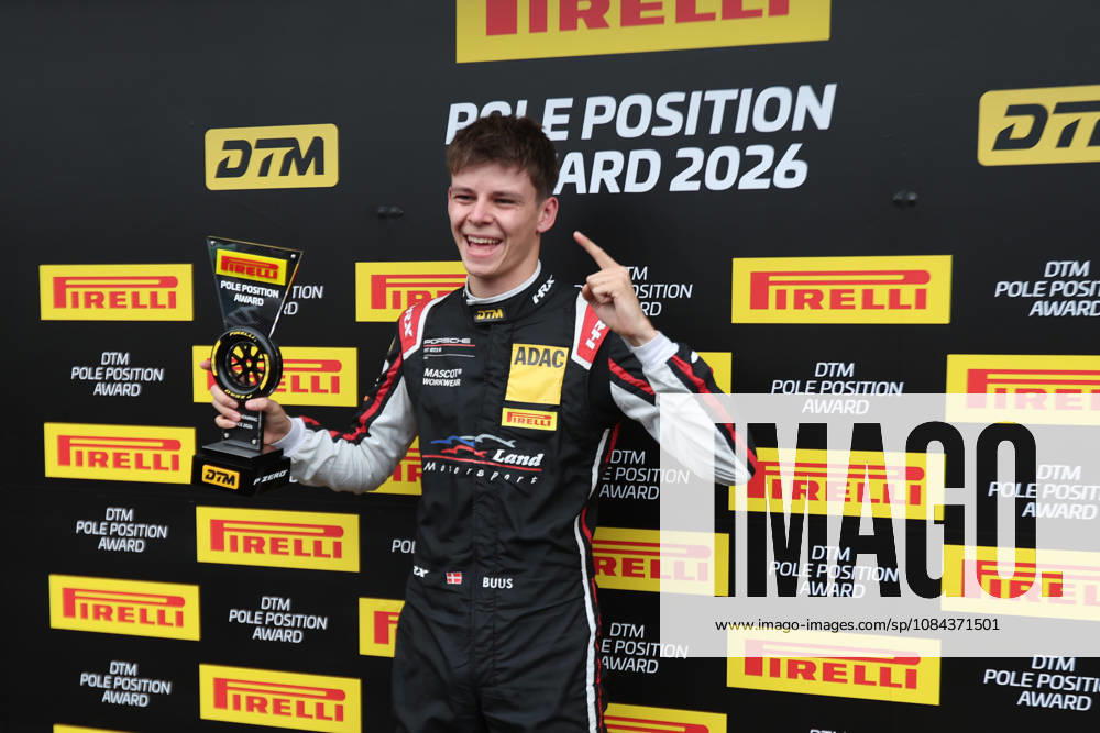 Hockenheim, Germany, October 9–11, 2026; DTM 2026 Season Finale at the Hockenheimring; Sunday, Qualifying 2; Pictured: Bastian Buus (DEN 29) receiving the Pole Position Award at the Hockenheimring, Baden-Württemberg
