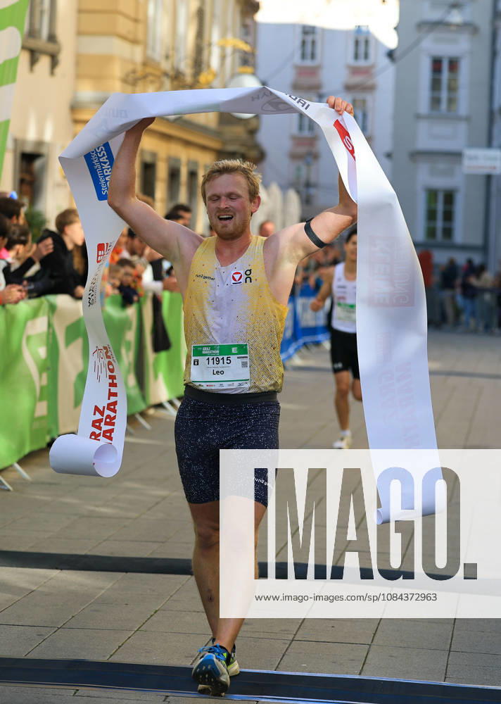RUNNING - Graz Marathon 2026 GRAZ,AUSTRIA,11.OCT.26 - RUNNING - Graz Marathon. Image shows the rejoicing of Leo Holper. GEPAxpictures xWolfgangxGrebien