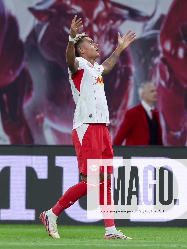 Antonio Nusa of RB Leipzig celebrates his goal to make it 5–0 during the Bundesliga match between RB Leipzig and Eintracht Frankfurt, Red Bull Arena on October 10, 2026, in Leipzig, Germany. Photo by Marco Steinbrenner, DeFodi Images. Antonio Nusa of RB Leipzig celebrates after scoring his team’s fifth goal during the Bundesliga match between RB Leipzig and Eintracht Frankfurt at Red Bull Arena on October 10, 2026 in Leipzig, Germany. Photo by Marco Steinbrenner, DeFodi Images. DFB and DFL regulations prohibit any use of photographs as image sequences and or quasi-video. Photo by Marco Steinbrenner, DeFodi Images.