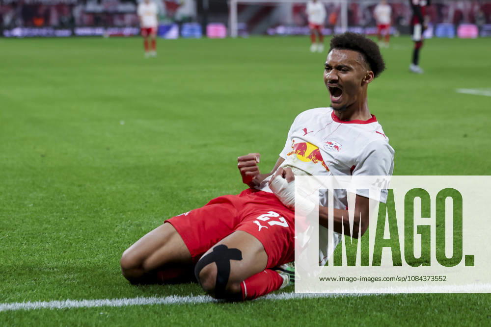 Tidiam Gomis of RB Leipzig celebrates his goal to make it 6-0 during the Bundesliga match between RB Leipzig and Eintracht Frankfurt, Red Bull Arena on October 10, 2026, in Leipzig, Germany. Photo by Marco Steinbrenner, DeFodi Images. Tidiam Gomis of RB Leipzig celebrates after scoring his team’s sixth goal during the Bundesliga match between RB Leipzig and Eintracht Frankfurt at Red Bull Arena on October 10, 2026 in Leipzig, Germany. Photo by Marco Steinbrenner, DeFodi Images. DFB and DFL regulations prohibit any use of photographs as image sequences and or quasi-video. Photo by Marco Steinbrenner, DeFodi Images.