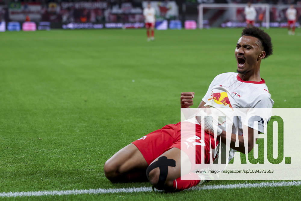Tidiam Gomis of RB Leipzig celebrates his goal to make it 6-0 during the Bundesliga match between RB Leipzig and Eintracht Frankfurt, Red Bull Arena on October 10, 2026, in Leipzig, Germany. Photo by Marco Steinbrenner, DeFodi Images. Tidiam Gomis of RB Leipzig celebrates after scoring his team’s sixth goal during the Bundesliga match between RB Leipzig and Eintracht Frankfurt at Red Bull Arena on October 10, 2026 in Leipzig, Germany. Photo by Marco Steinbrenner, DeFodi Images. DFB and DFL regulations prohibit any use of photographs as image sequences and or quasi-video. Photo by Marco Steinbrenner, DeFodi Images.