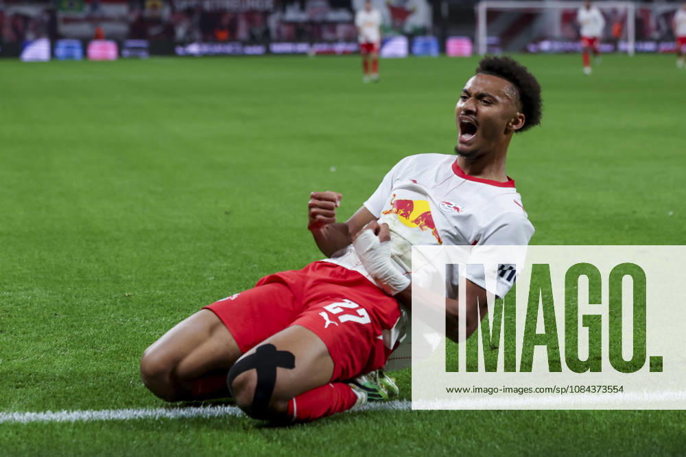 Tidiam Gomis of RB Leipzig celebrates his goal to make it 6-0 during the Bundesliga match between RB Leipzig and Eintracht Frankfurt, Red Bull Arena on October 10, 2026, in Leipzig, Germany. Photo by Marco Steinbrenner, DeFodi Images. Tidiam Gomis of RB Leipzig celebrates after scoring his team’s sixth goal during the Bundesliga match between RB Leipzig and Eintracht Frankfurt at Red Bull Arena on October 10, 2026 in Leipzig, Germany. Photo by Marco Steinbrenner, DeFodi Images. DFB and DFL regulations prohibit any use of photographs as image sequences and or quasi-video. Photo by Marco Steinbrenner, DeFodi Images.