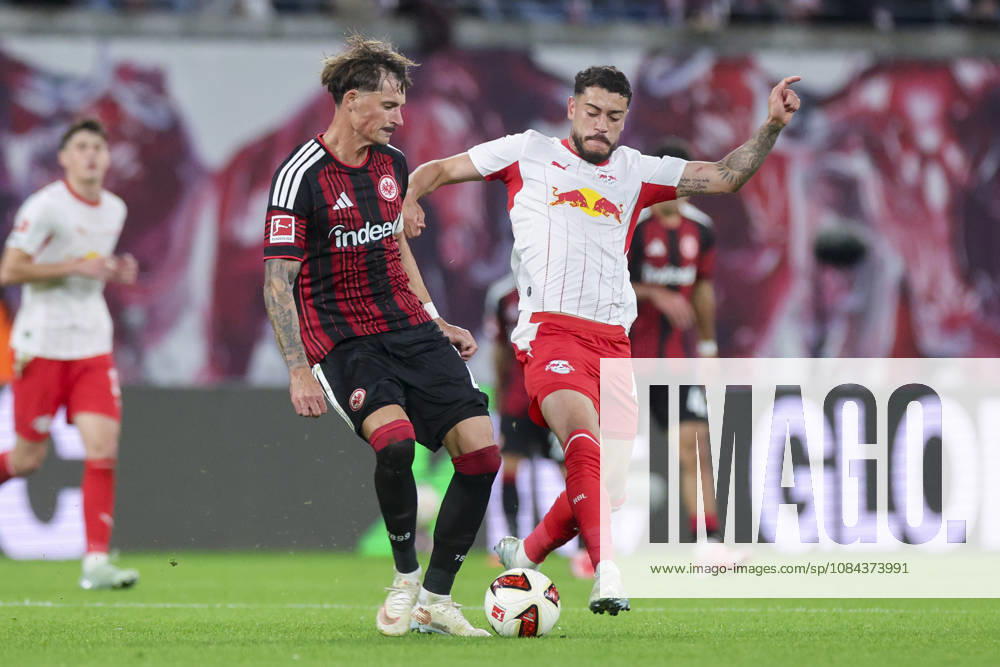 Robin Koch of Eintracht Frankfurt and Romulo Cardoso of RB Leipzig battle for the ball during the Bundesliga match between RB Leipzig and Eintracht Frankfurt, Red Bull Arena on October 10, 2026, in Leipzig, Germany. Photo by Marco Steinbrenner, DeFodi Images. Robin Koch of Eintracht Frankfurt and Romulo Cardoso of RB Leipzig battle for the ball during the Bundesliga match between RB Leipzig and Eintracht Frankfurt at Red Bull Arena on October 10, 2026 in Leipzig, Germany. Photo by Marco Steinbrenner, DeFodi Images. DFB and DFL regulations prohibit any use of photographs as image sequences and or quasi-video. Photo by Marco Steinbrenner, DeFodi Images.