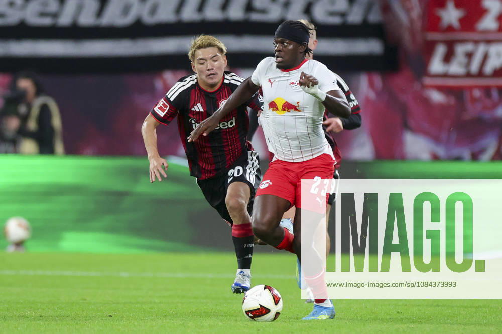Ritsu Doan of Eintracht Frankfurt and Castello Lukeba of RB Leipzig battle for the ball during the Bundesliga match between RB Leipzig and Eintracht Frankfurt, Red Bull Arena on October 10, 2026, in Leipzig, Germany. Photo by Marco Steinbrenner, DeFodi Images. Ritsu Doan of Eintracht Frankfurt and Castello Lukeba of RB Leipzig battle for the ball during the Bundesliga match between RB Leipzig and Eintracht Frankfurt at Red Bull Arena on October 10, 2026 in Leipzig, Germany Photo by Marco Steinbrenner, DeFodi Images DFB and DFL regulations prohibit any use of photographs as image sequences and or quasi-video. Photo by Marco Steinbrenner, DeFodi Images