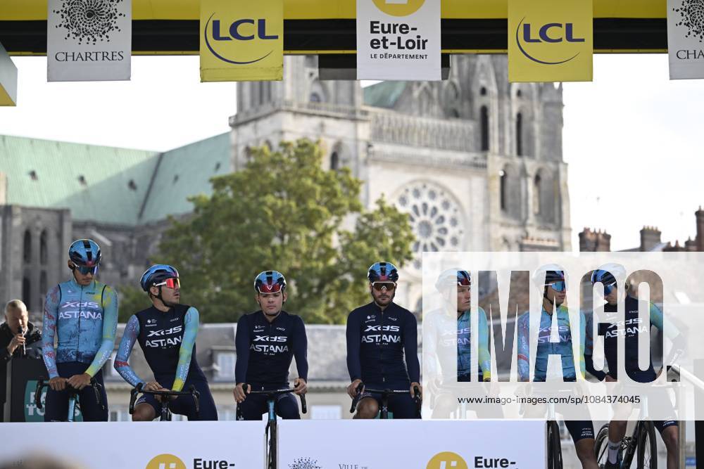 Paris Tours 2026 Cycling Race TOURS, FRANCE - OCTOBER 11 : team XDS Astana Team during the 120th edition of Paris Tours an UCI ProSeries 1.Pro one day cycling road race for Men Elite of 216.2 km with start in Chartres and finish in Tours on October 11, 2026 in Tours, France, 11 10 2026 ( Motordriver Guy De Vuyst - Tours France