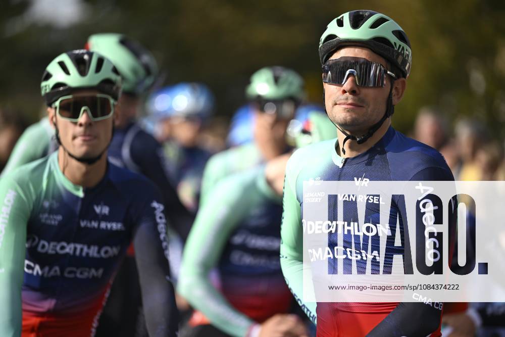 Paris Tours 2026 Cycling Race TOURS, FRANCE - OCTOBER 11 : Bissegger Stefan (SUI) of Decathlon CMA CGM Team during the 120th edition of Paris Tours an UCI ProSeries 1.Pro one day cycling road race for Men Elite of 216.2 km with start in Chartres and finish in Tours on October 11, 2026 in Tours, France, 11 10 2026 ( Motordriver Guy De Vuyst - Tours France