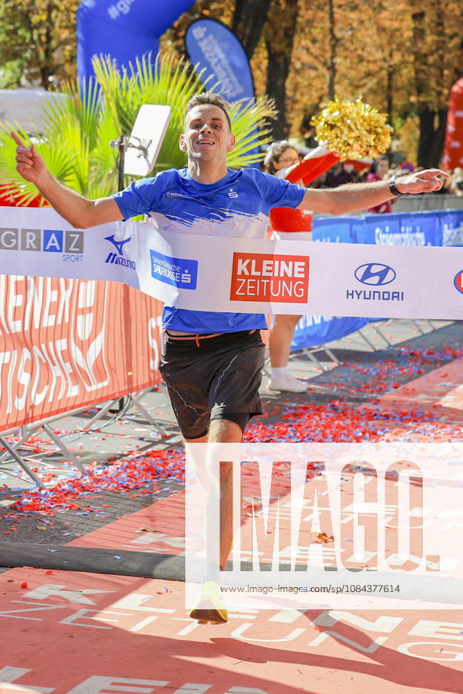 RUNNING - Graz Marathon 2026 GRAZ,AUSTRIA,11.OCT.26 - RUNNING - Graz Marathon. Image shows the rejoicing of Matthias Maldet (AUT). GEPAxpictures xWolfgangxGrebien