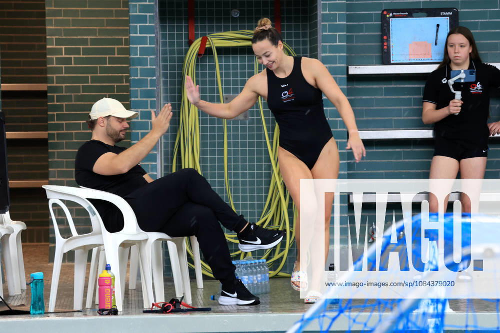 GER, DEU, Germany Women s Water Polo, Water Polo Champions League Qualifiers, 2026 Season, Berlin, Spandau 04 vs. Pallanuoto Trieste Coach Marko Stamm, Spandau 04; Gesa Deike C, Spandau 04; 6 nordphoto GmbH Engler Berlin; Schwimmhalle Schöneberg, Berlin, Germany
