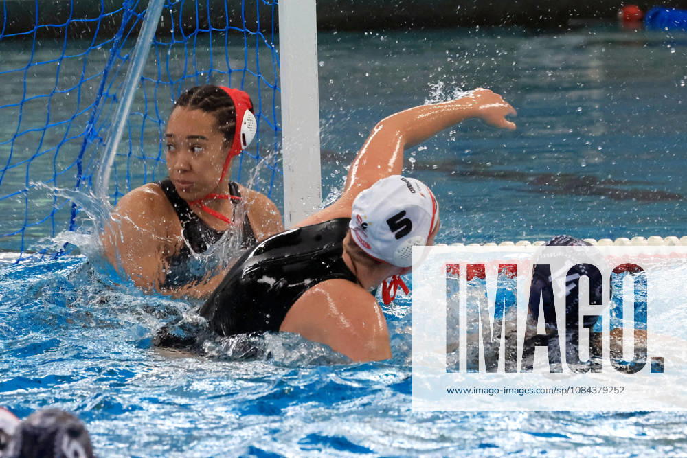 GER, DEU, Germany Women s Water Polo, Water Polo Champions League Qualifiers, 2026 Season, Berlin, Spandau 04 vs. Pallanuoto Trieste Mia Rycraw Spandau 04 1, Emma Seehafer Spandau 04 5, Paola Di Maria Pallanuoto Trieste 14 nordphoto GmbH Engler Berlin Schwimhalle Schöneberg Berlin Germany