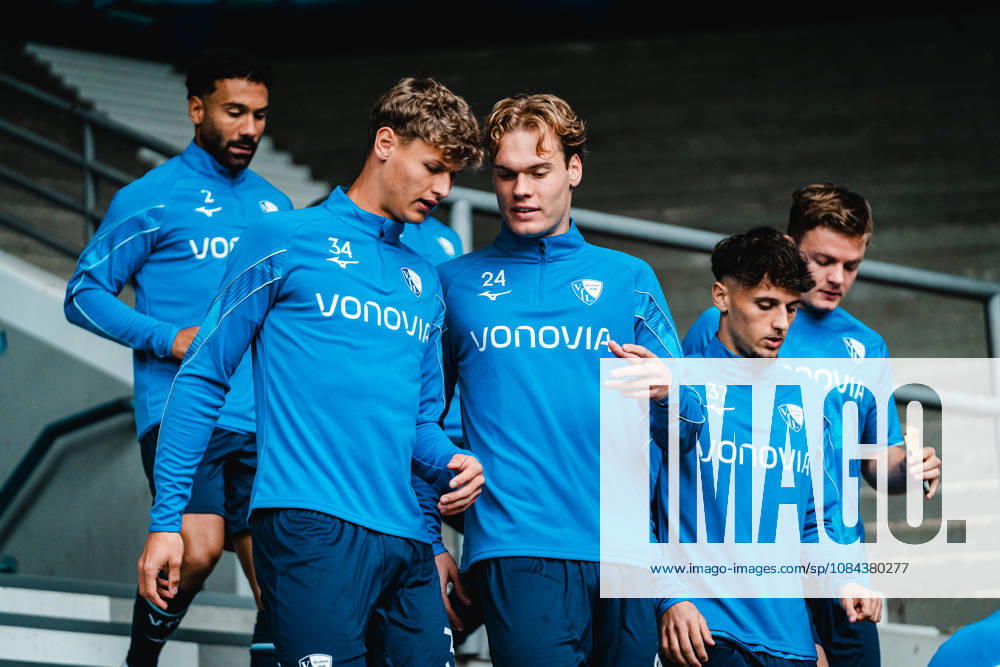 Bochum, Germany October 11, 2026 2. Bundesliga 2026–2027 Matchday 7 VfL Bochum 1848 vs. DSC Arminia Bielefeld Pictured from left: Tom Meyer (BOC), Mats Pannewig (BOC), and Alessandro Crimaldi (BOC). DFL and DFB regulations prohibit any use of photographs as image sequences and or quasi-video Vonovia Ruhrstadion, North Rhine-Westphalia