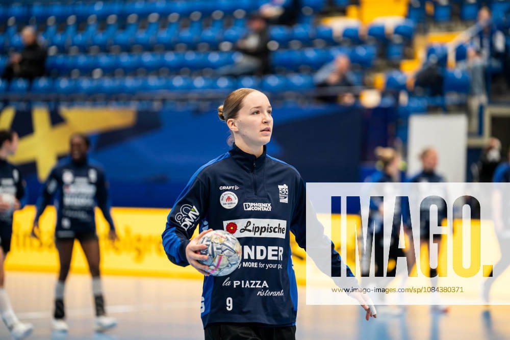HSG Blomberg Lippe GER vs. Odense Handbold DEN, Handball, EHF Champions League Women, Group Stage, October 11, 2026, 2026–2027 Season, Lemgo, Nieke Kuehne, HSG Blomberg Lippe, No. 9 warming up at the Lemgo Phoenix Contact Arena, Germany