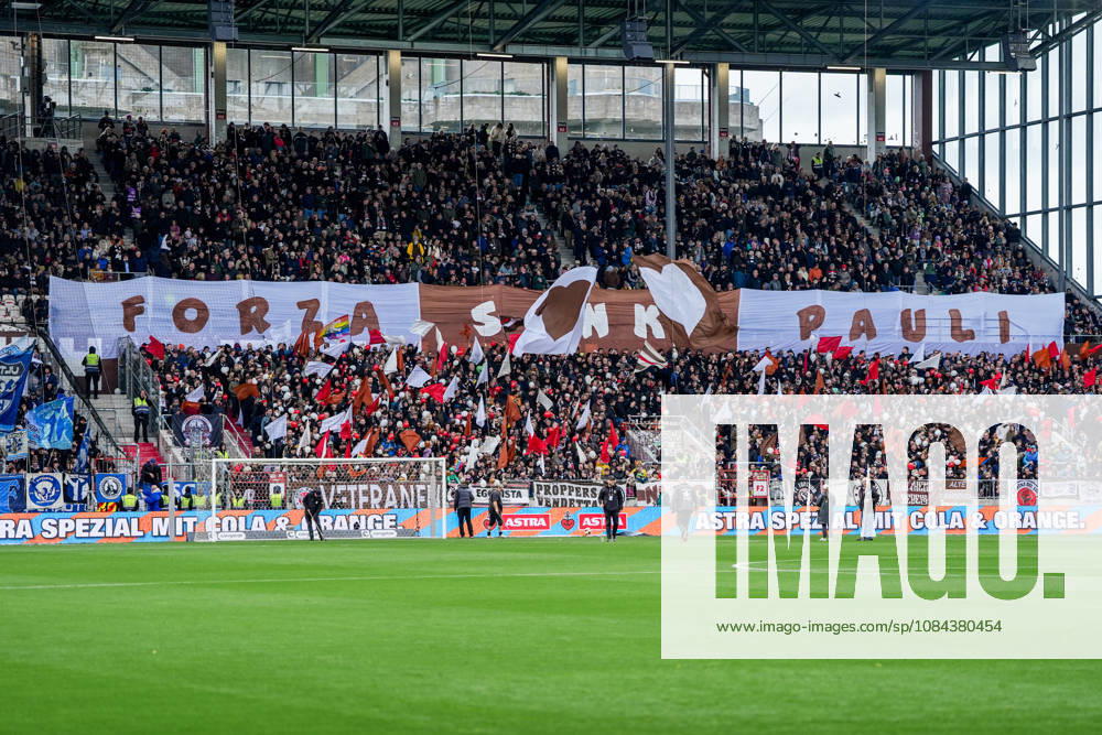 Germany Soccer 2. Bundesliga 2026–27, Matchday 7: FC St. Pauli vs. Karlsruher SC at Millerntor Stadium in Hamburg—St. Pauli fans, atmosphere, flags